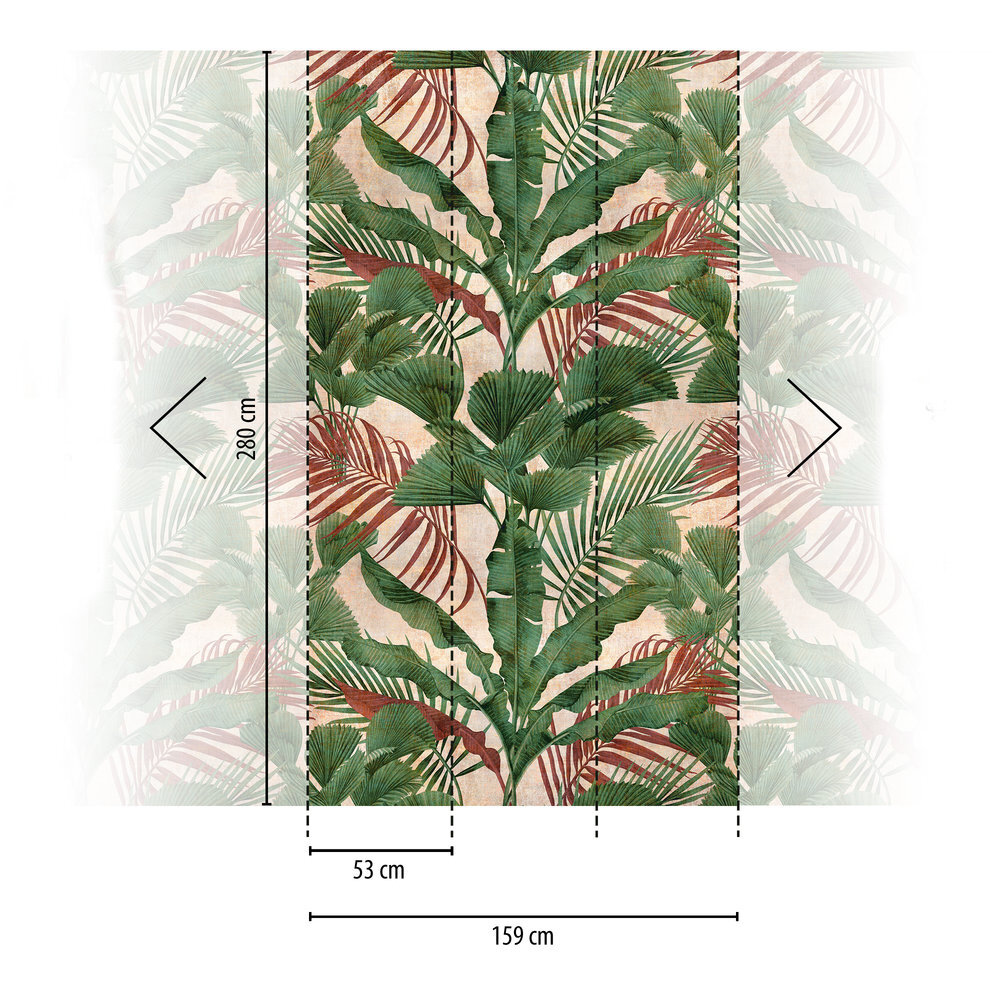 Panoramique Palm Paradise Mural - Rose / vert - Metropolitan Stories