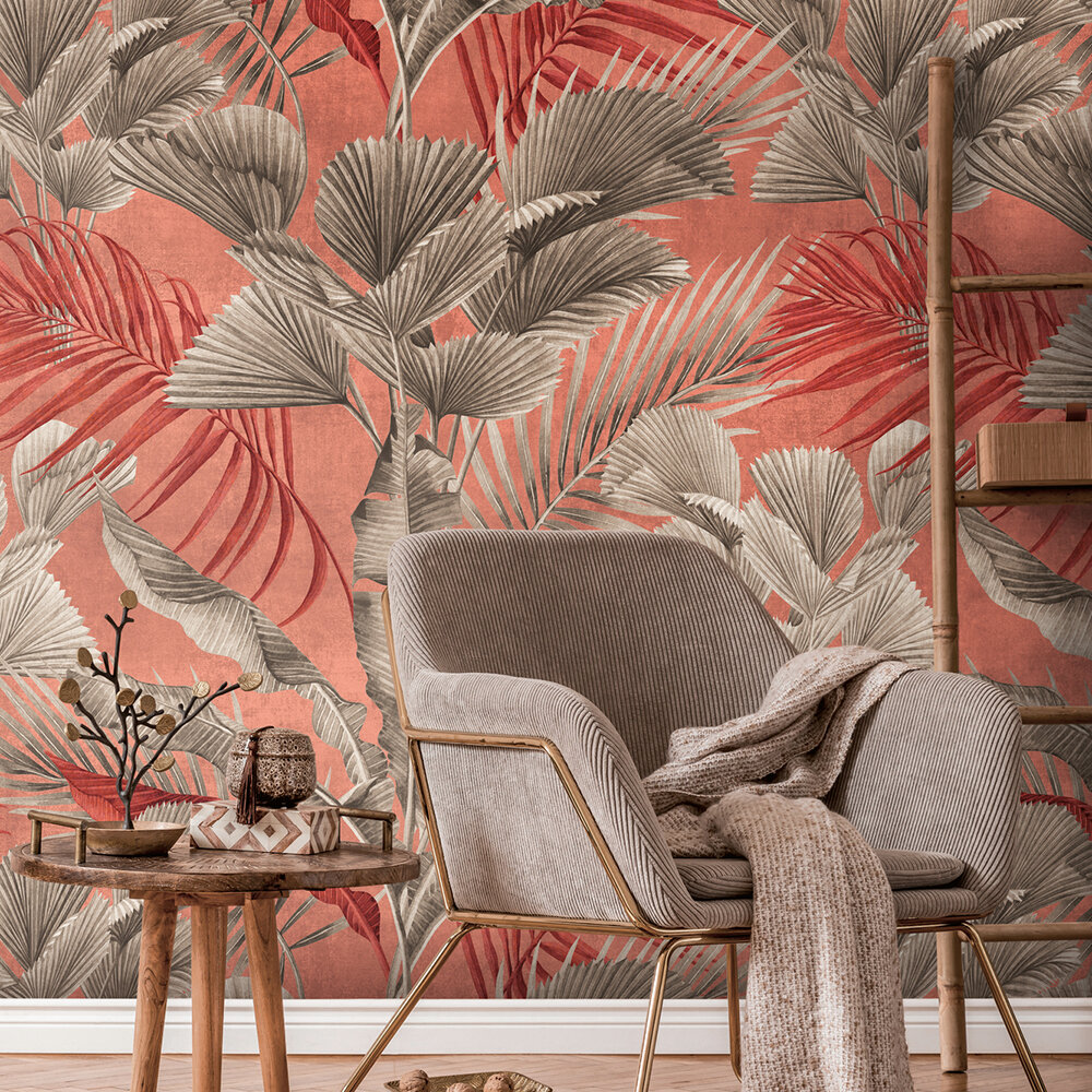 Panoramique Palm Paradise Mural - Corail - Metropolitan Stories