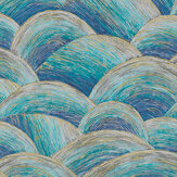 Miami Waves Wallpaper - Blue - by Metropolitan Stories. Click for more details and a description.