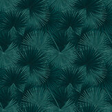 Panoramique Fan Palm Mural - Vert foncé - Metropolitan Stories. Cliquez pour en savoir plus et lire la description.