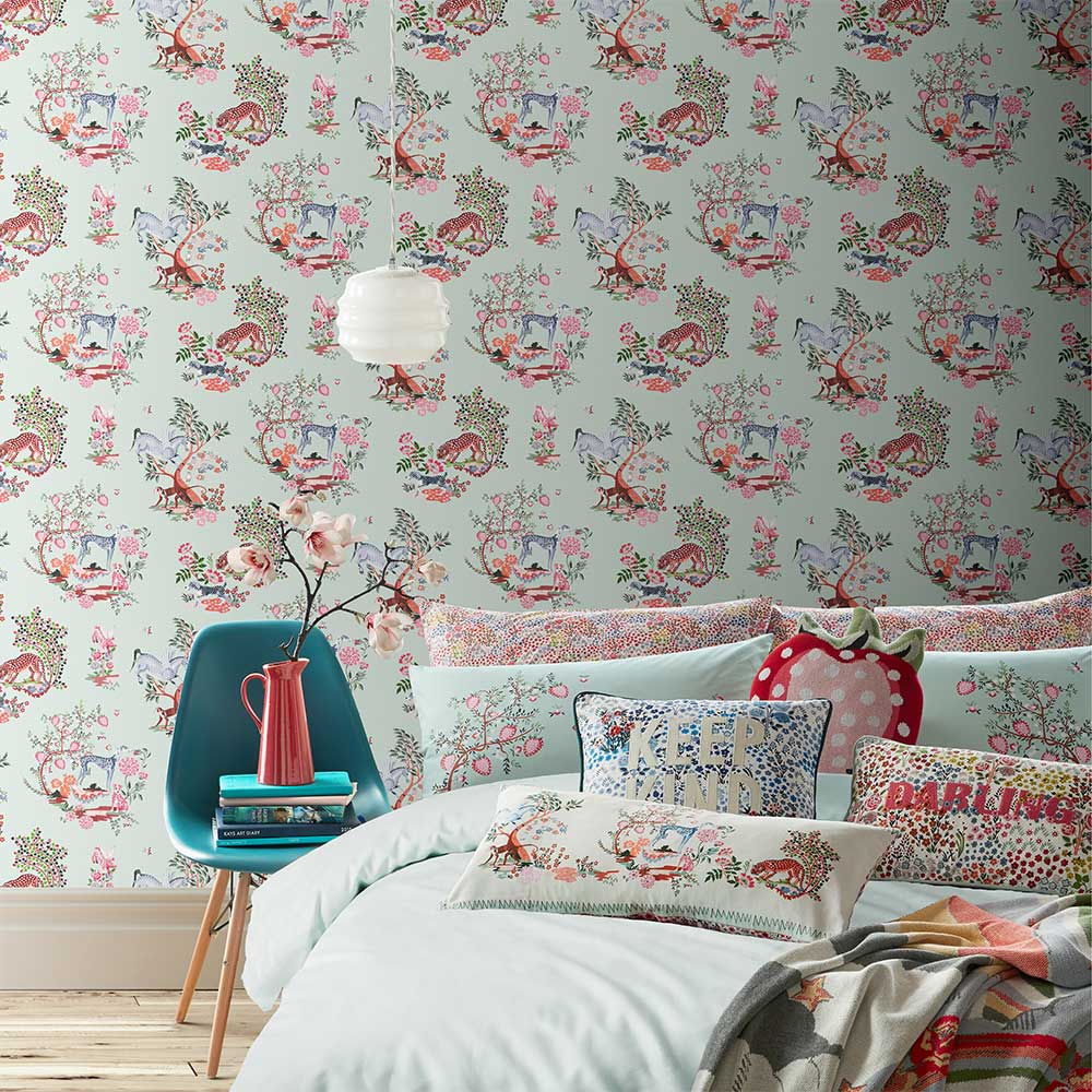 Painted Kingdom Wallpaper - Duck Egg - by Cath Kidston 