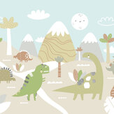 Dinosaur Land Large  Mural - Natural - by Origin Murals. Click for more details and a description.