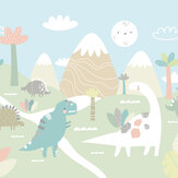 Dinosaur Land Large  Mural - Pale Green - by Origin Murals. Click for more details and a description.