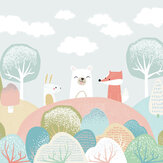 Woodland Friends Large  Mural - Grey - by Origin Murals. Click for more details and a description.