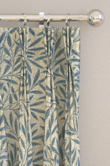 Emerys Willow Curtains - Woad Blue - by Morris. Click for more details and a description.
