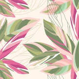 Botanical Calathea Leaves Medium  Mural - Pink - by Origin Murals. Click for more details and a description.