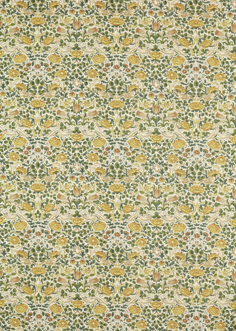 Rose Fabric - Weld / Leaf Green - by Morris