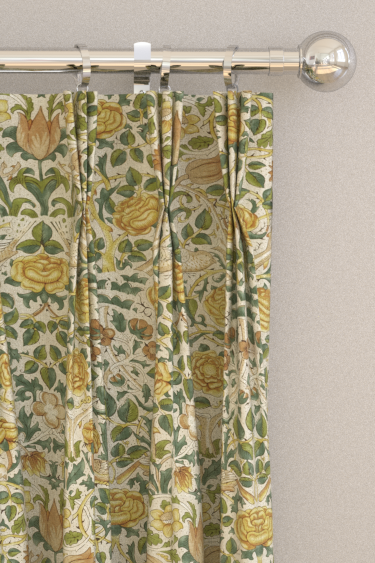 Rose Curtains - Weld / Leaf Green - by Morris. Click for more details and a description.