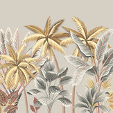 Tropical Palm Trees Medium Mural - Grey - by Origin Murals. Click for more details and a description.