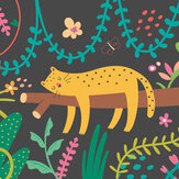 Sleeping Jungle Leopard Medium  Mural - Black - by Origin Murals. Click for more details and a description.
