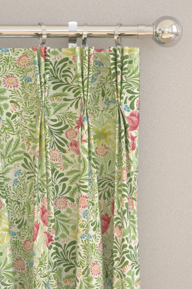 Bower  Curtains - Boughs Green / Rose - by Morris. Click for more details and a description.