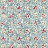 Bower  Fabric - Barbed Berry / Indigo - by Morris. Click for more details and a description.