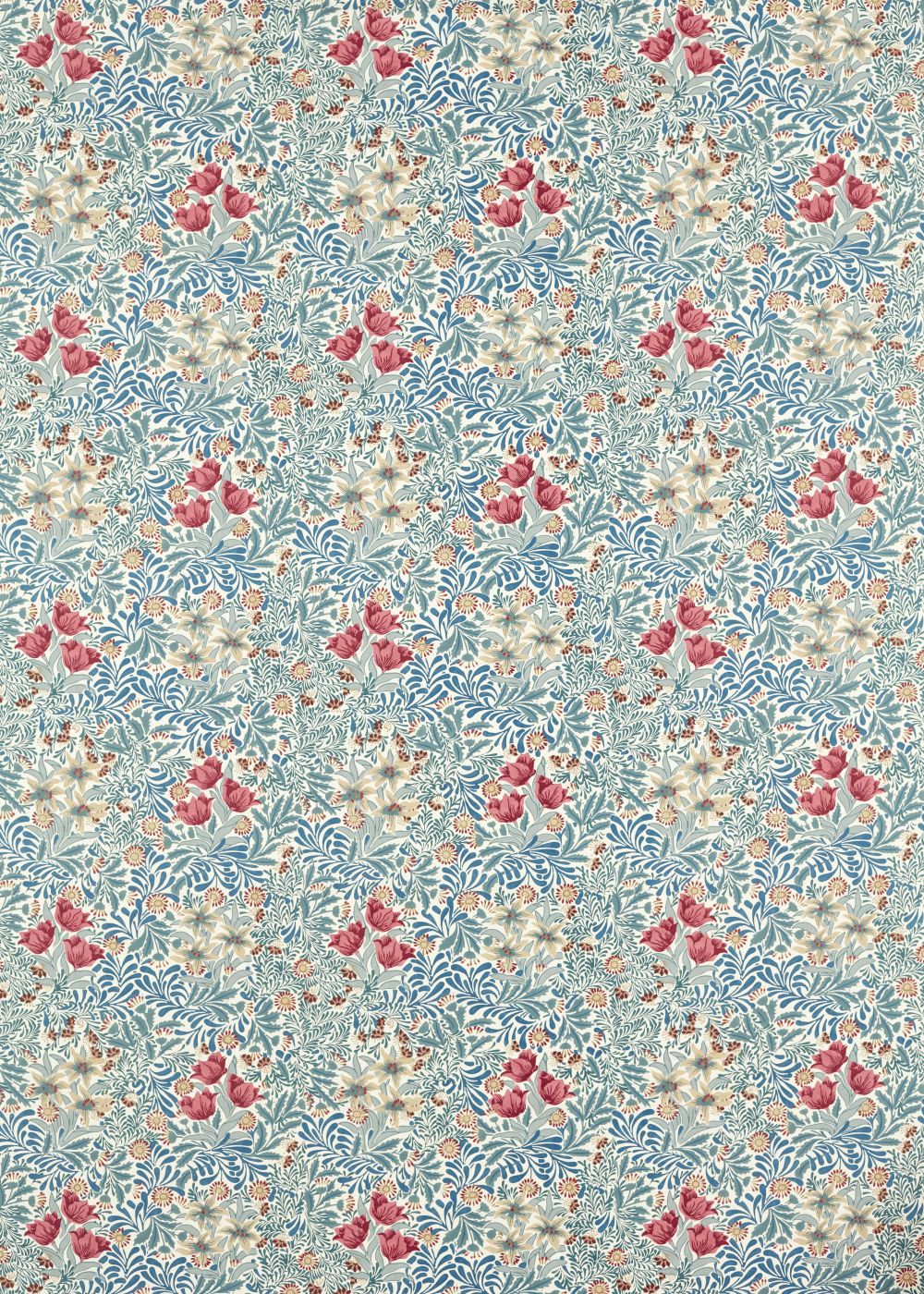 Bower  Fabric - Barbed Berry / Indigo - by Morris