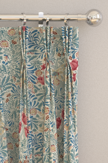 Bower  Curtains - Barbed Berry / Indigo - by Morris. Click for more details and a description.