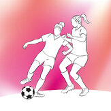 Girls Playing Football Medium  Mural - Pink - by Origin Murals. Click for more details and a description.