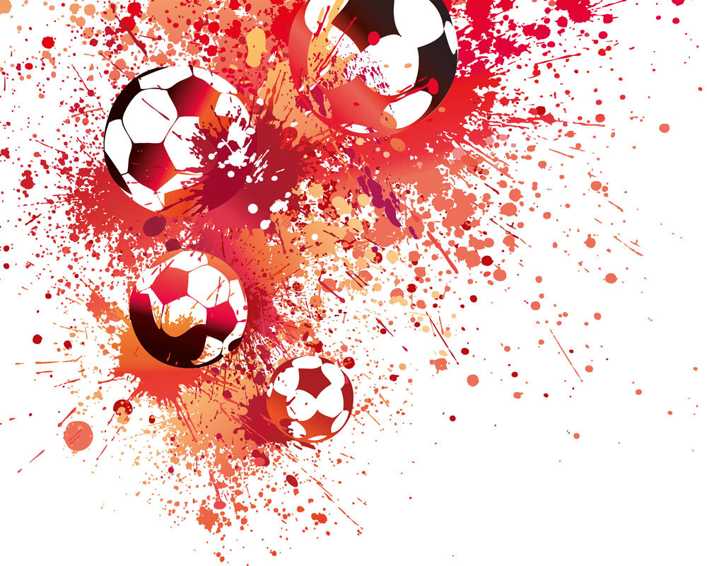 Football Splash Medium by Origin Murals - Red - Mural : Wallpaper Direct