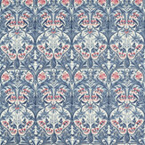 Bluebell Fabric - Indigo / Rose - by Morris. Click for more details and a description.