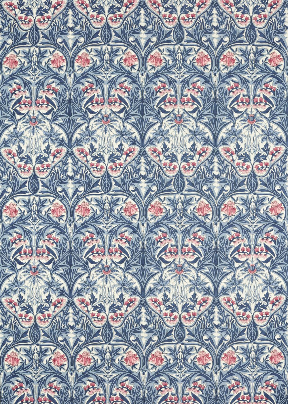 Bluebell Fabric - Indigo / Rose - by Morris