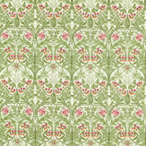 Bluebell Fabric - Leaf Green / Sweet Briar - by Morris. Click for more details and a description.