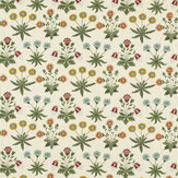 Daisy Embroidery Fabric - Cream / Multi - by Morris. Click for more details and a description.