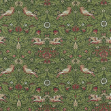 Bird Tapestry Fabric - Tump Green - by Morris. Click for more details and a description.