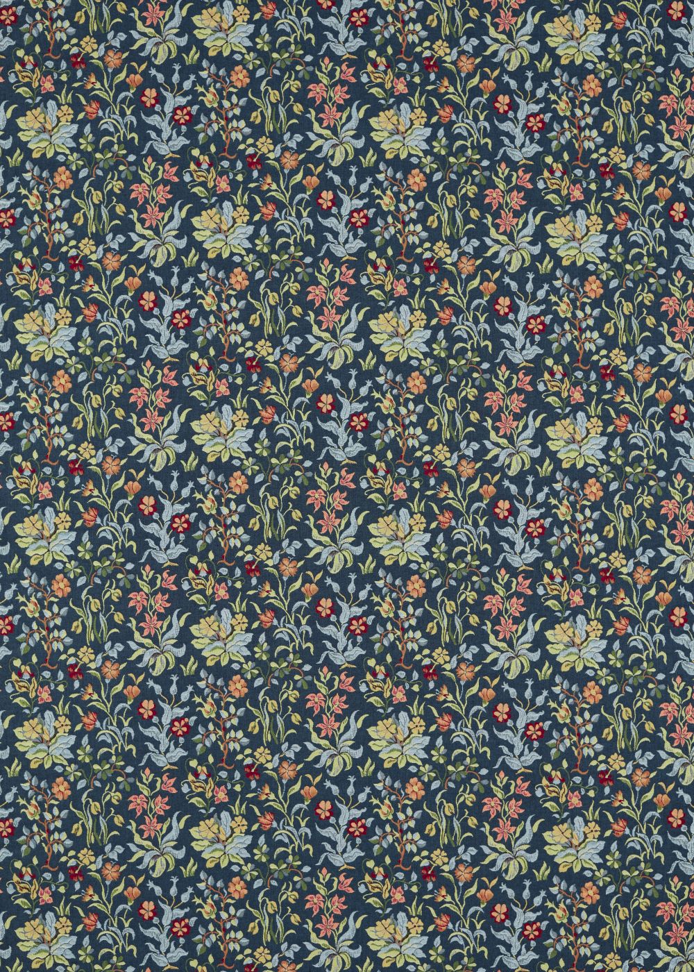 Flowers by May Fabric - Indigo - by Morris