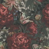 Antique Floral Motif Wallpaper - Red - by Galerie. Click for more details and a description.