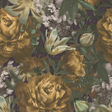 Antique Floral Motif Wallpaper - Yellow - by Galerie. Click for more details and a description.