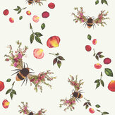 Bee Bloom Wallpaper - Pearl White - by Hattie Lloyd. Click for more details and a description.