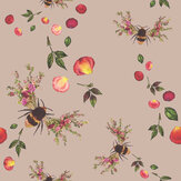Bee Bloom Wallpaper - Dusky Pink - by Hattie Lloyd. Click for more details and a description.