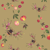Bee Bloom Wallpaper - Gold - by Hattie Lloyd. Click for more details and a description.