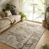 Botany Rug - Charcoal/ Chartreuse - by Clarke & Clarke. Click for more details and a description.