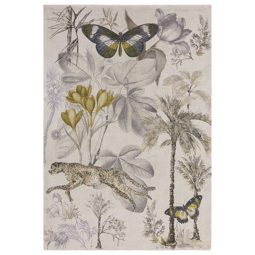 Botany Rug - Charcoal/ Chartreuse - by Clarke & Clarke