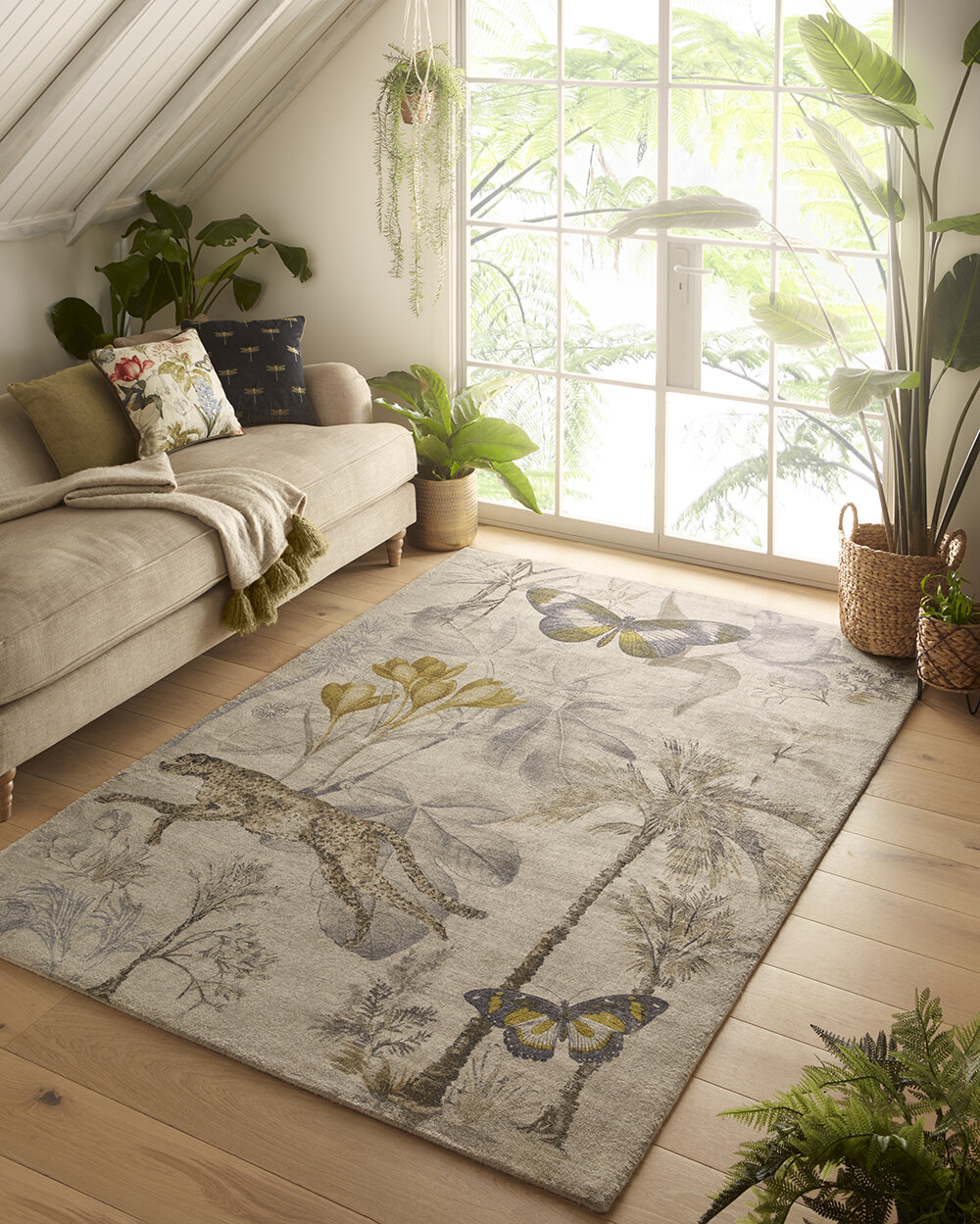 Botany Rug - Charcoal/ Chartreuse - by Clarke & Clarke