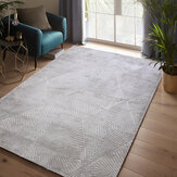 Blaize Rug - Silver - by Clarke & Clarke. Click for more details and a description.