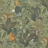 Amazon Motif Wallpaper - Green - by Galerie. Click for more details and a description.