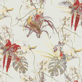 Exotic Parrot Motif Wallpaper - Cream - by Galerie. Click for more details and a description.