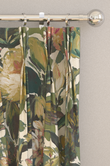 Liliam Curtains - Olive / Raspberry - by Clarke & Clarke. Click for more details and a description.
