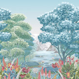 Panoramique Elysium Mural - Aqua - Osborne & Little. Cliquez pour en savoir plus et lire la description.