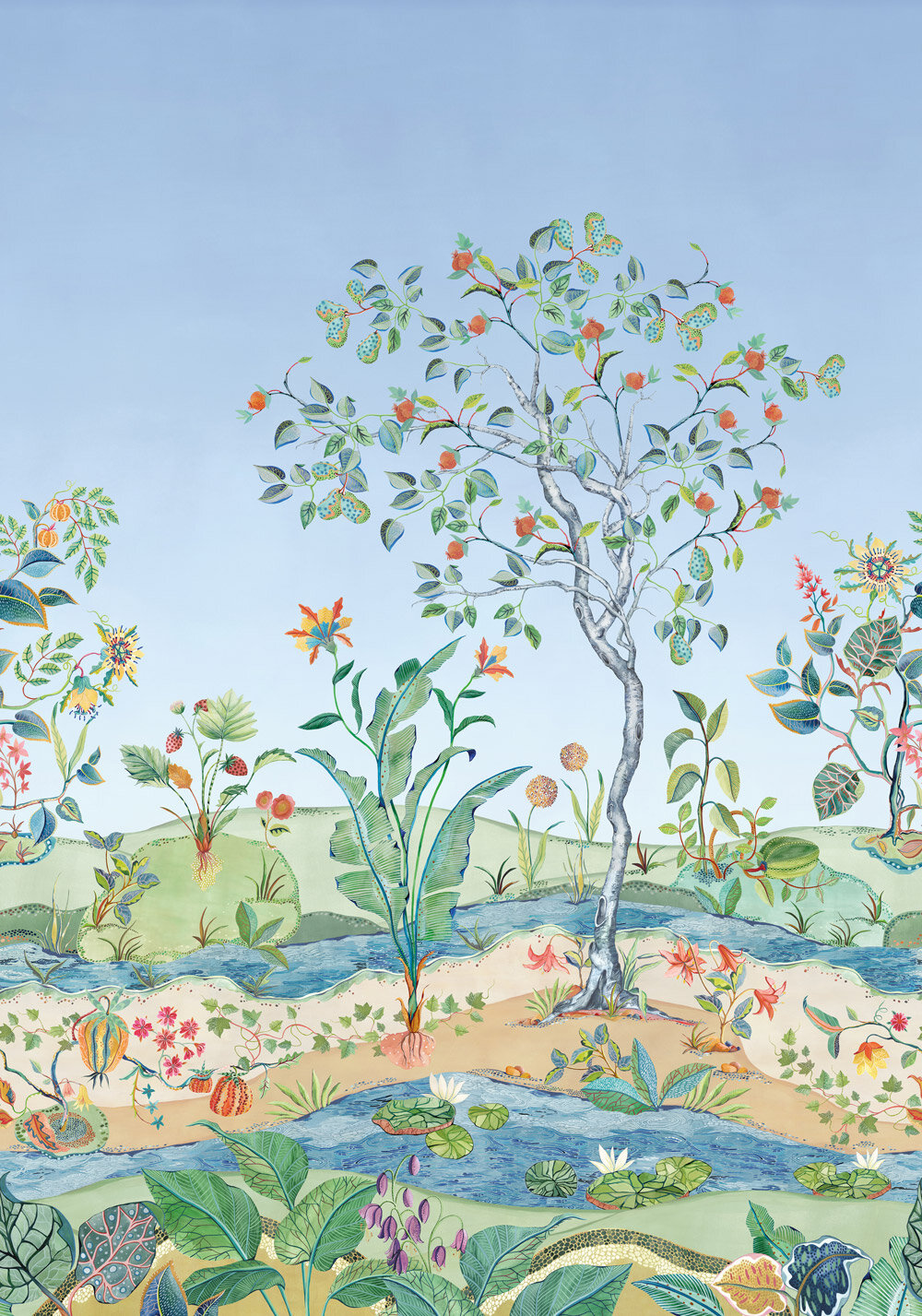 Mythica Mural - Azure - by Osborne & Little