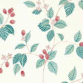 Rubus Wallpaper - Raspberry - by Sanderson. Click for more details and a description.