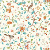 Arils Garden Wallpaper - Teal / Russet - by Sanderson. Click for more details and a description.