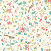 Arils Garden Wallpaper - Blue Clay / Pink - by Sanderson. Click for more details and a description.