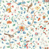 Arils Garden Wallpaper - Indigo / Red - by Sanderson. Click for more details and a description.