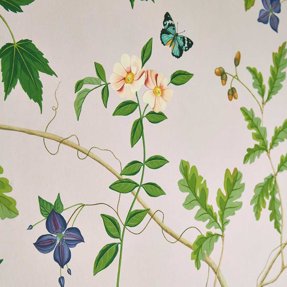 Panoramique Sycamore & Oak Mural - Rose sauvage - Sanderson