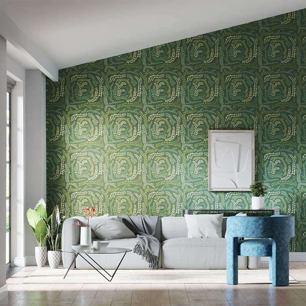 Fayola Wallpaper - Fig Leaf - by Harlequin