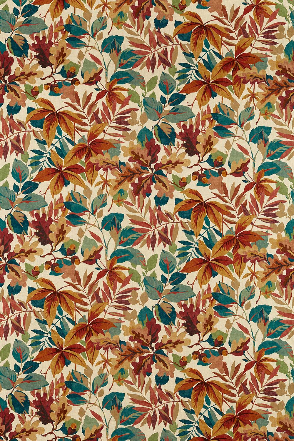Robins Wood Fabric - Russet - by Sanderson