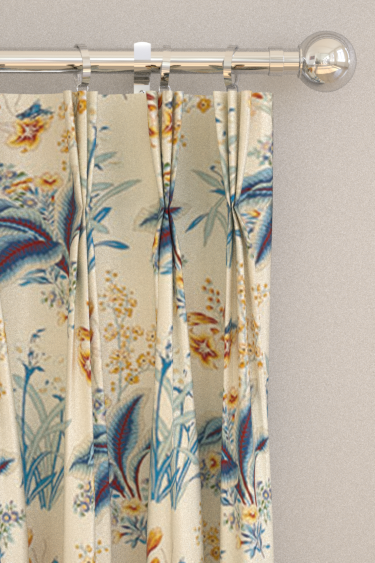 Enys Garden Curtains - Indigo / Primrose - by Sanderson. Click for more details and a description.
