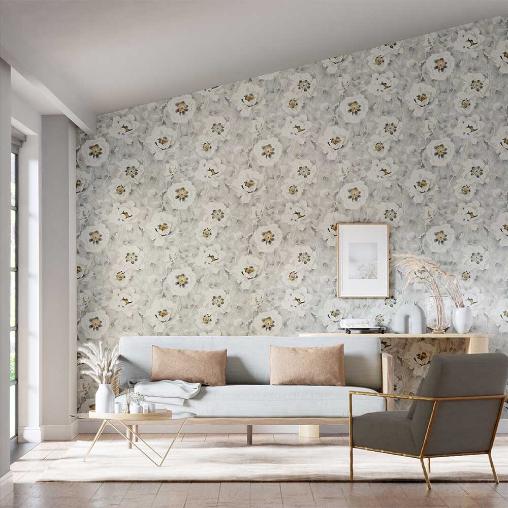 Florent Wallpaper - Stone - by Harlequin