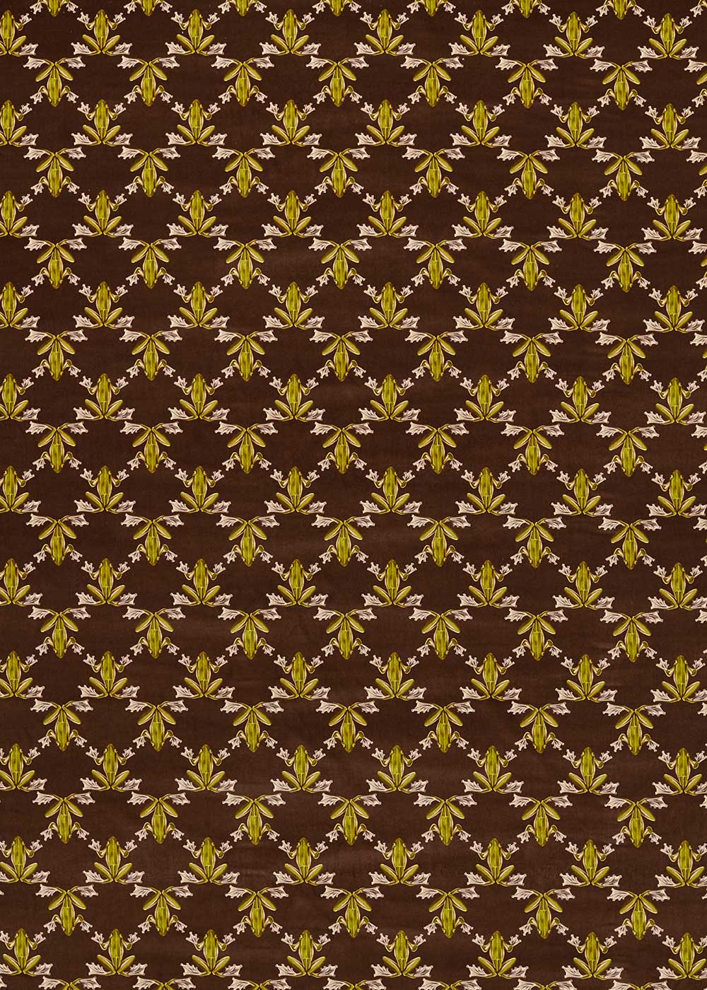 Wood Frog Fabric - Chocolate - by Harlequin